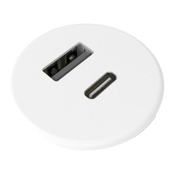 BORDSENHET AXESSLINE POWERDOT MICRO/USB-A/USB-C VIT 