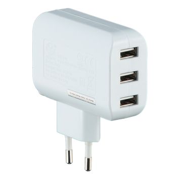 GRENPROPP VOLTOMAT 3-VÄG USB 5V DC JORDAD VIT