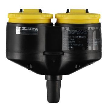 SKARVUTTAG VOLTOMAT 2-VÄGS IP44 GULT LOCK JORDAD SVART