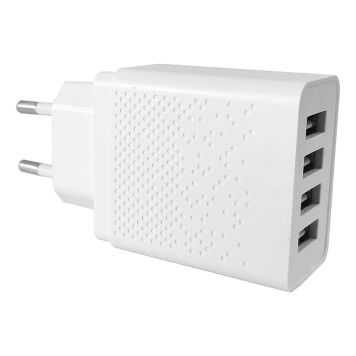 VÄGGLADDARE VOLTOMAT 4 USB VIT