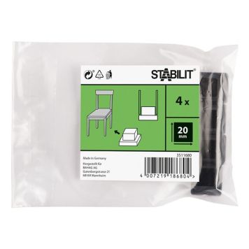 MÖBELTASSAR SVART 25X25 4ST