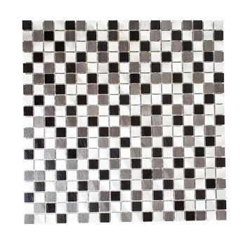 MOSAIK WELSCHEIT AVANTGARDE ALU/SVART 1,5X1,5CM PRIS PER ARK