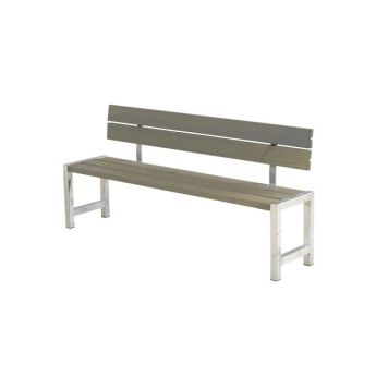 TRÄDGÅRDSBÄNK MED RYGGSTÖD 176CM GRÅBRUN