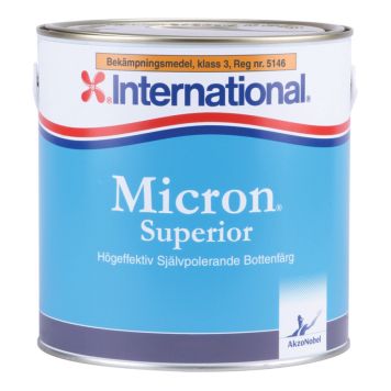 BOTTENFÄRG INTERNATIONAL MICRON SUPERIOR SVART VÄSTKUST 2,5L