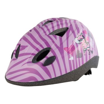 CYKELHJÄLM URBAN BARN MED ZEBRA 47-53CM LILA