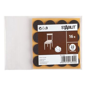 MÖBELTASSAR STABILIT 22MM BRUN 16ST