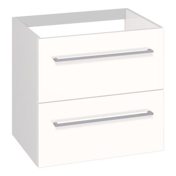 TVÄTTSTÄLLSSKÅP SCANBAD MULTO 2 LÅDOR MED UTSKÄRNING FÖR AVLOPP I GOLV/VÄGG VIT HÖGBLANK 60 CM