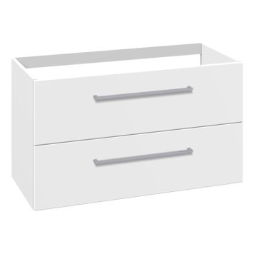 TVÄTTSTÄLLSSKÅP SCANBAD MULTO MED UTSKÄRNING FÖR AVLOPP I GOLV/VÄGG VIT MATT 105 CM