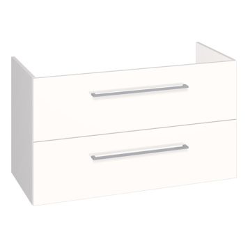 TVÄTTSTÄLLSSKÅP SCANBAD MULTO MED UTSKÄRNING FÖR AVLOPP I GOLV/VÄGG VIT HÖGBLANK 105 CM