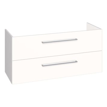 TVÄTTSTÄLLSSKÅP SCANBAD MULTO MED UTSKÄRNING FÖR AVLOPP I GOLV/VÄGG VIT HÖGBLANK 125 CM