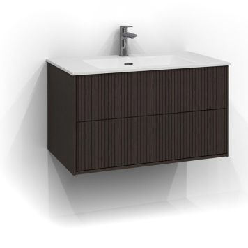 TVÄTTSTÄLLSSKÅP SVEDBERGS EPOS RAND PUSH 2L BRUN ASK 80CM