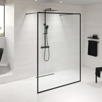 DUSCHVÄGG CAMARGUE FRAME RAK SVART 140CM