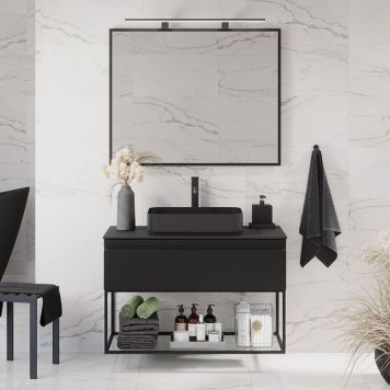 KOMMODPAKET CAMARGUE IQ+ INTEGRERAD FRONT SVART MATT 100 CM