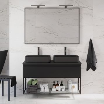 KOMMODPAKET CAMARGUE IQ+ INT.FRONT DUBBEL SVART MATT 120 CM