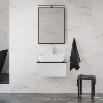 KOMMODPAKET CAMARGUE IQ+ SVART BÄNKSKIVA VIT MATT 60 CM