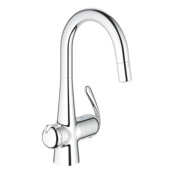 KÖKSBLANDARE GROHE ZEDRA DN 15 MED UTDRAGBAR PIP KROM MED DISKMASKINSAVSTÄNGNING