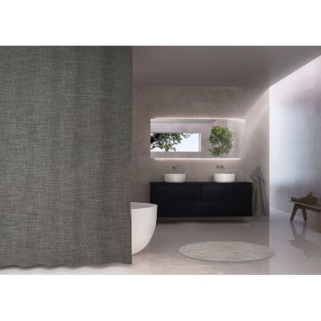 DUSCHDRAPERI CHAMBRAY GRÅ 180X200 CM