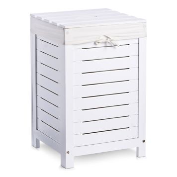 TVÄTTKORG ZELLER TRÄ 35X35X55CM VIT  