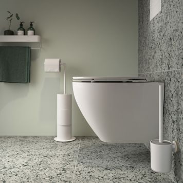 TOALETTPAPPERSHÅLLARE ESBADA VIPPE 2I1 62CM VIT