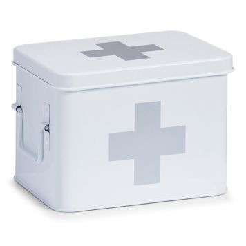 MEDICINLÅDA ZELLER METALL 22,5X16,5CM VIT