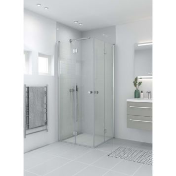 DUSCHDÖRR SCANBAD VIKDÖRR SATIN/KLARGLAS 67-69CM