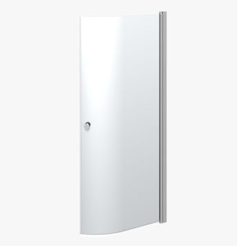 DUSCHDÖRR SCANBAD MATCH HALVRUND SATIN/KLARGLAS 82-84 CM