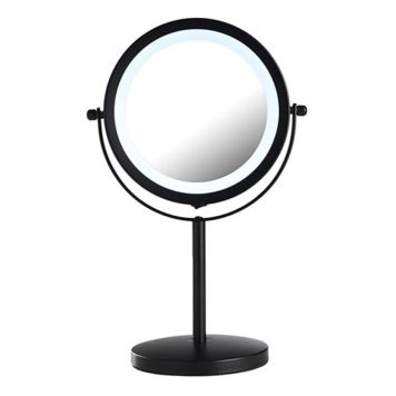 SMINKSPEGEL M BELYSNING SVART