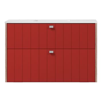 KOMMODPAKET SWEBAD VEMDALEN KORALLRÖD/EK 100CM