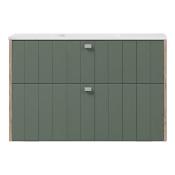 TVÄTTSTÄLLSSKÅP SWEBAD VEMDALEN SALVIAGRÖN/EK 100CM