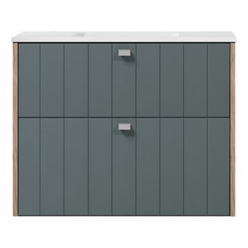 TVÄTTSTÄLLSSKÅP SWEBAD VEMDALEN PETROL/EK 80CM