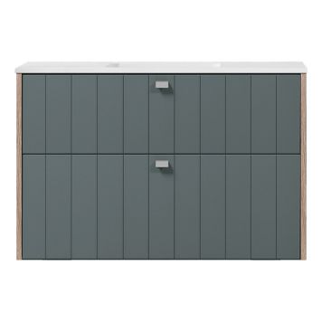 TVÄTTSTÄLLSSKÅP SWEBAD VEMDALEN PETROL/EK 100CM