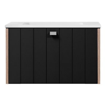 TVÄTTSTÄLLSSKÅP SWEBAD VEMDALEN SVART/EK 60CM