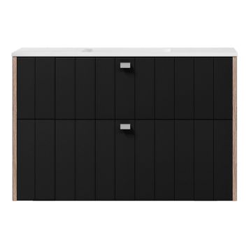 TVÄTTSTÄLLSSKÅP SWEBAD VEMDALEN SVART/EK 100CM