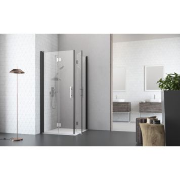 DUSCHDÖRR VIKBAR CAMARGUE VARIO HÖGERHÄNGD SVART 761-771MM