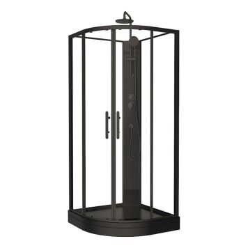 DUSCHKABIN CAMARGUE GRANVIK RUND SVART 90X90CM