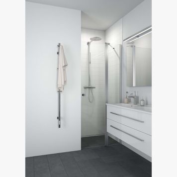 DUSCHDÖRR SCANBAD MATCH MED SIDOGLAS SATIN/KLARGLAS 90 CM