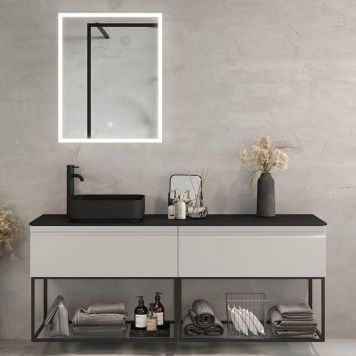 KOMMODPAKET CAMARGUE IQ+ SVART BÄNKSKIVA VIT MATT 160 CM
