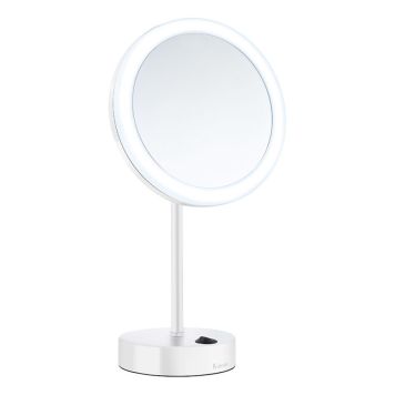 SMINKSPEGEL SMEDBO OUTLINE LED PÅ FOT 5X FÖRSTORING VIT