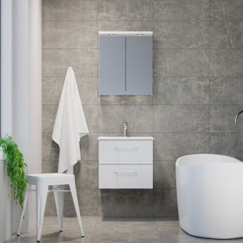 BADRUMSMÖBEL CAMARGUE ASPÖ VIT MATT 56 CM