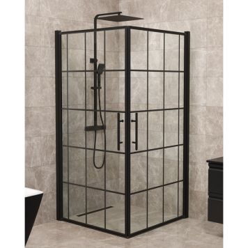 DUSCHHÖRNA CAMARGUE SKÄRGÅRD SVART RAM 100X100CM