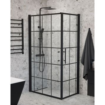 DUSCHHÖRNA CAMARGUE SKÄRGÅRD SVART RAM DÖRR/VÄGG 70X100CM