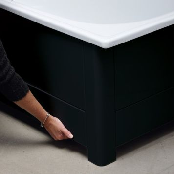 TILLÄGGSFRONT SVEDBERGS TILL EMALJBADKAR 160 SVART