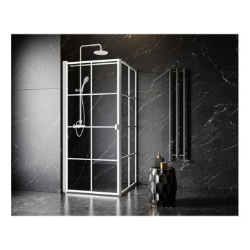 DUSCHHÖRNA CAMARGUE FRAME FAST MED VITA SPRÖJS 90X90CM