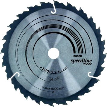 CIRKELSÅGBLAD BOSCH T24 SPEEDLINE 190X20MM WOOD