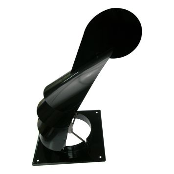 VINDFLÖJEL MED MONTAGEPLATTA SVART Ø200MM