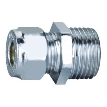 KLÄMRINGSKOPPLING KROM RAK Ø15XR15 UTVÄNDIG