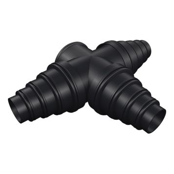 T-KOPPLING TILL Ø63,75,90&110MM DRÄNERINGSSLANG SVART