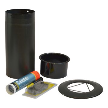 INSTALLATIONSPAKET KAMIN BAKANSL SVART Ø150
