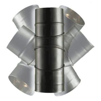 STÄLLBART KAMINRÖR 0-90GR FÖR BRASKAMIN Ø130MM