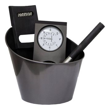 BASTUSET HARVIA BLACK STEEL SVART